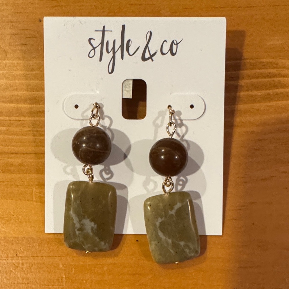Style & Co. Dark Brown and Olive Earrings